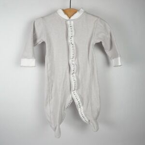 Royal Baby Long Sleeve Pima‎ Cotton Footed Romper Gray Stripe Size 0-3 months